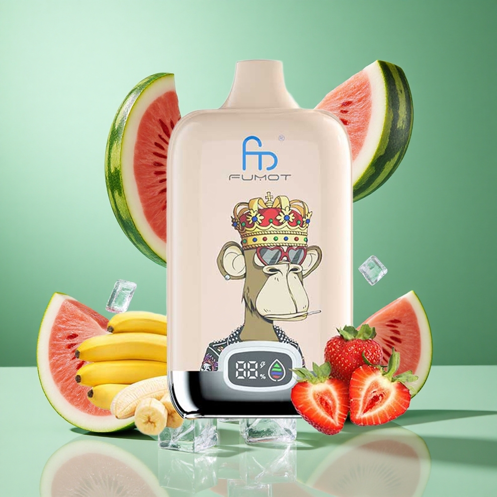 Fumot Tornado Digital Box 12000 Puffs Watermelon Ice UK Wholesale Vapes with Type-C Charging & Mesh Coil
