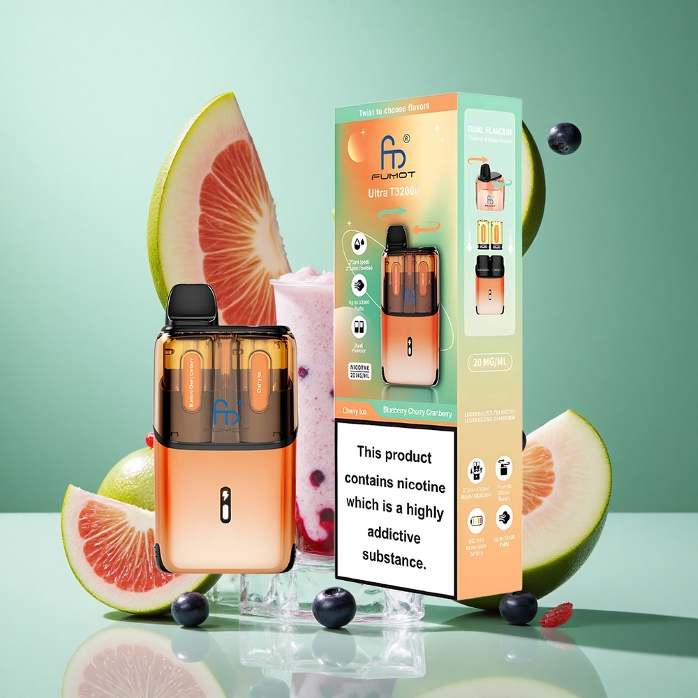Fumot Ultra T32000 32000 Puffs Blueberry Cherry Cranberry - Cherry Ice UK Wholesale Vapes 800mAh Battery