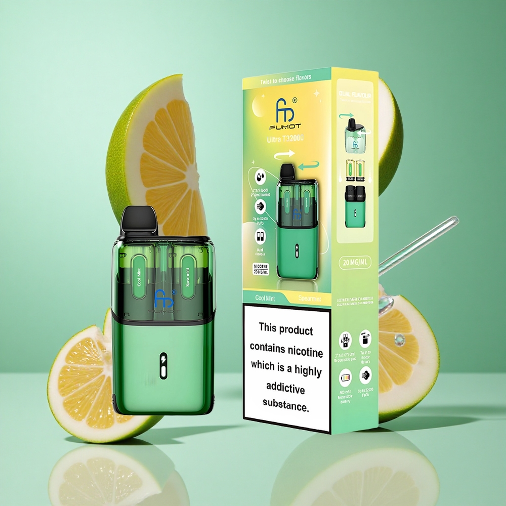 Fumot Ultra T32000 32000 Puffs Cool Mint - Spearmint UK Wholesale Vapes with 800mAh Battery