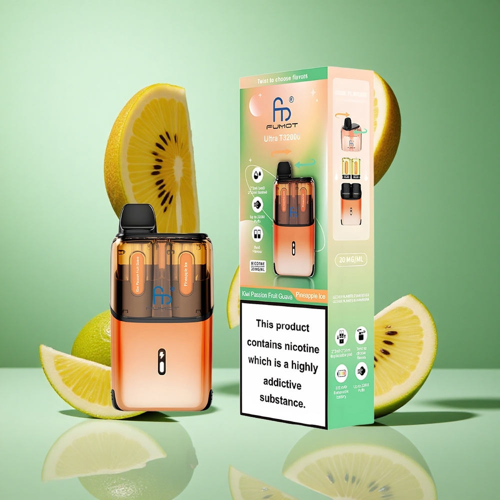 Fumot Ultra T32000 32000 Puffs Kiwi Passion Fruit Guava Pineapple Ice UK Wholesale Vapes 800mAh Mesh Coil