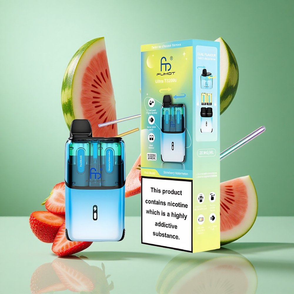 Fumot Ultra T32000 32000 Puffs Strawberry Watermelon UK Wholesale Vapes with 800mAh Battery