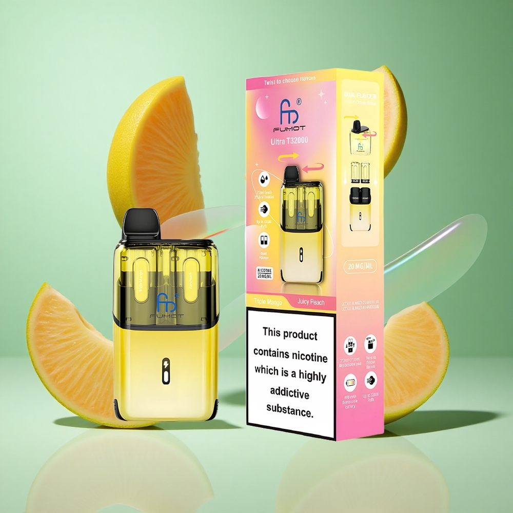 Fumot Ultra T32000 32000 Puffs Triple Mango Juicy Peach UK Wholesale Vapes 800mAh
