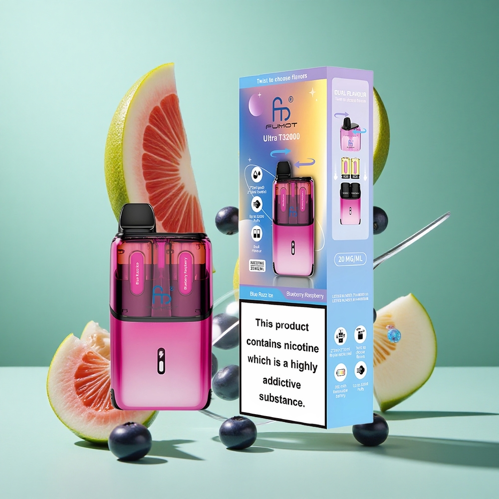 Fumot Ultra T32000 Blue Razz Ice - Blueberry Raspberry 32000 Puffs UK Wholesale Vapes Type-C Fast Charging