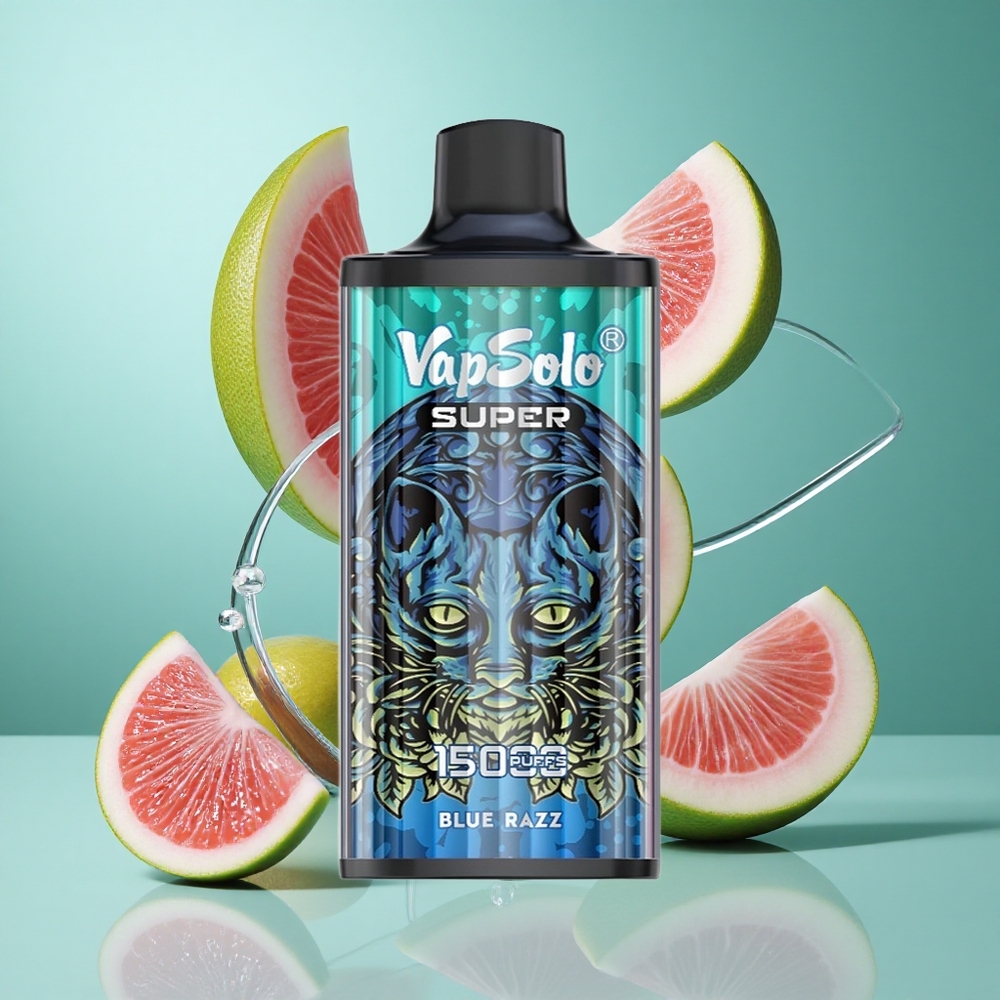 Vapsolo Super 15000 Puffs Blue Razz UK wholesale vapes 40ml 850mah Mesh Coil