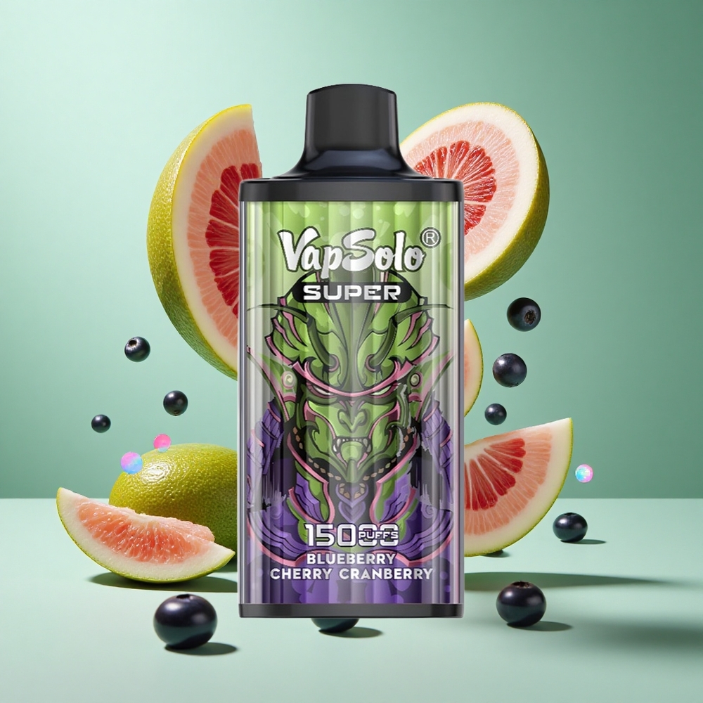 Vapsolo Super 15000 Puffs Blueberry Cherry Cranberry UK wholesale vapes 40ml E-Liquid Type-C