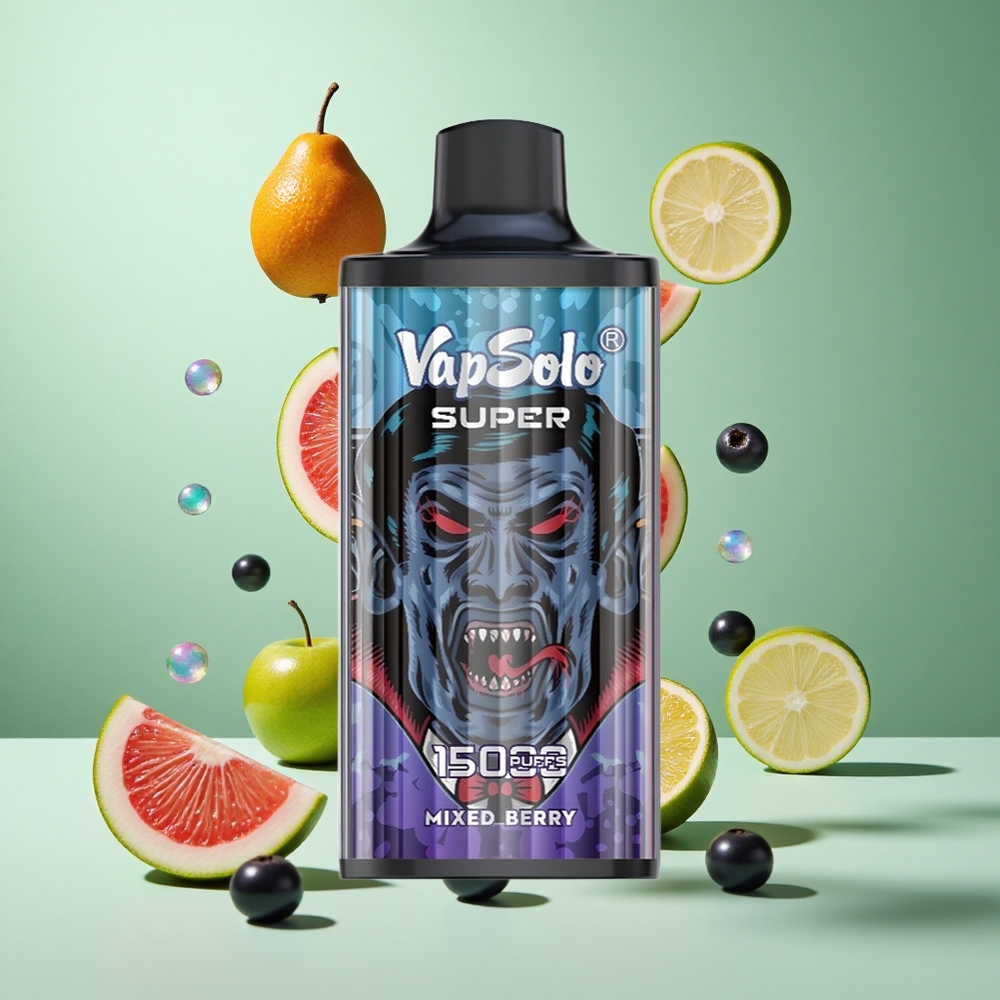 Vapsolo Super 15000 Puffs Mixed Berries UK Wholesale Vapes 40ml E-Liquid Type-C
