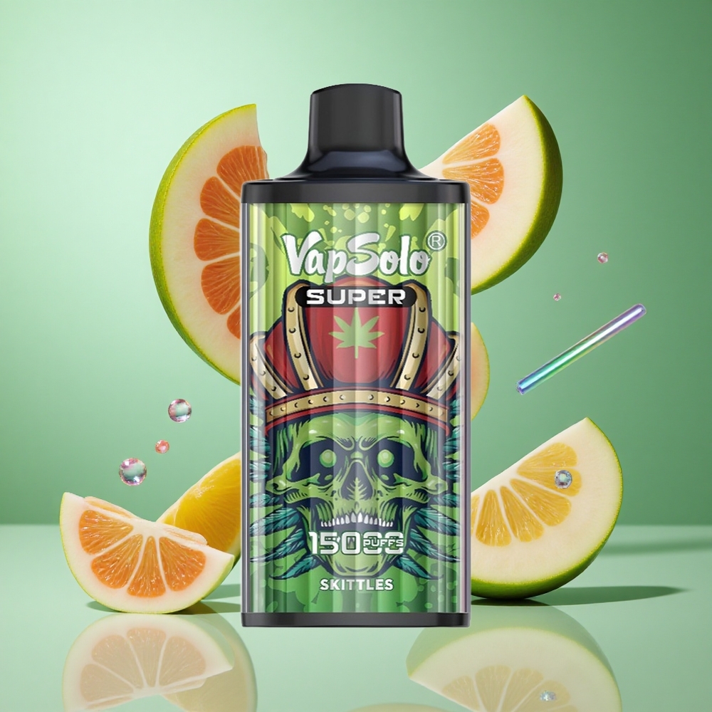Vapsolo Super 15000 Puffs Skittles UK wholesale vapes 40ml 20mg/ml,50mg/ml Nicotine Type-C