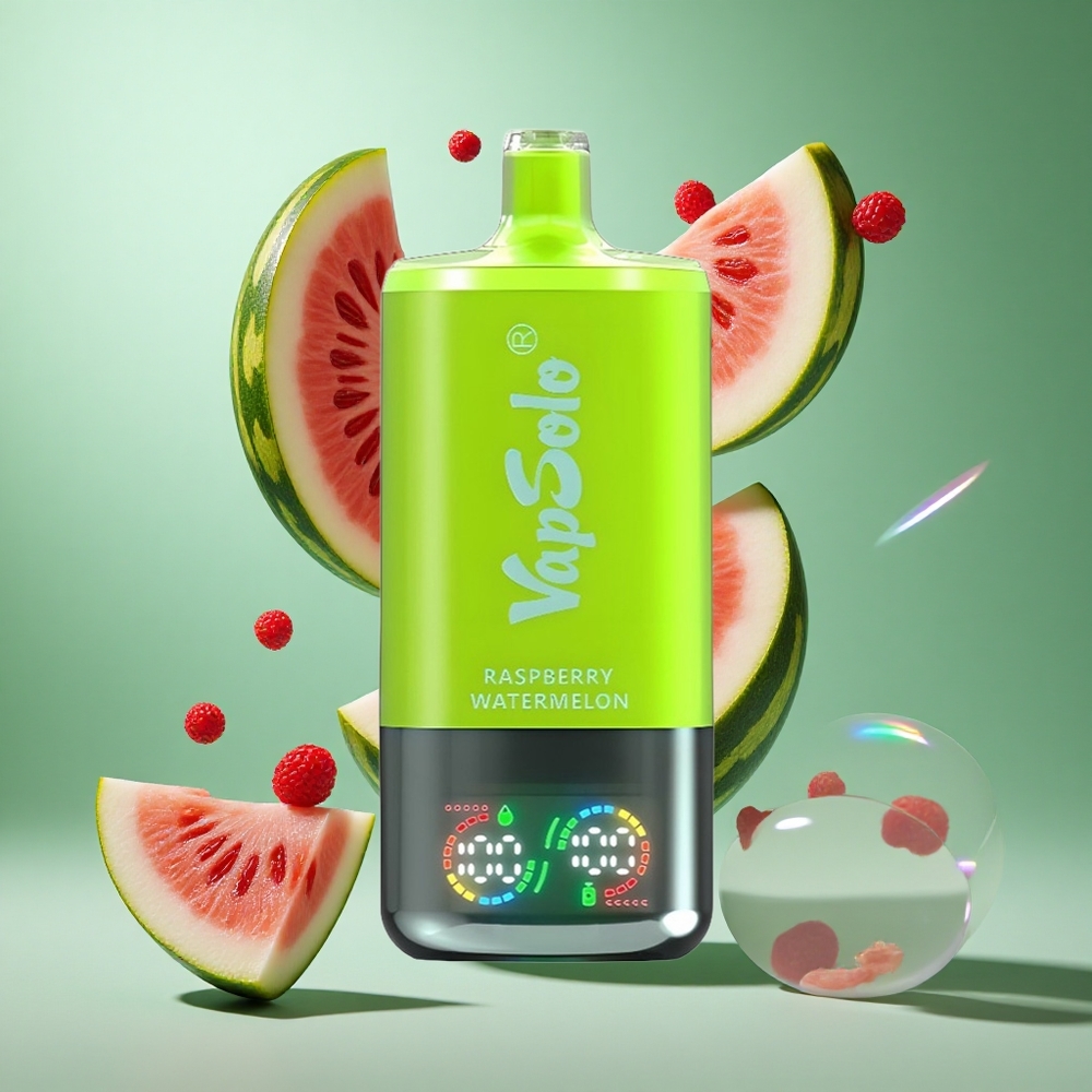 VapSolo Triple 30000 Puffs Raspberry Watermelon UK wholesale vapes with 40ml E-Liquid & Type-C
