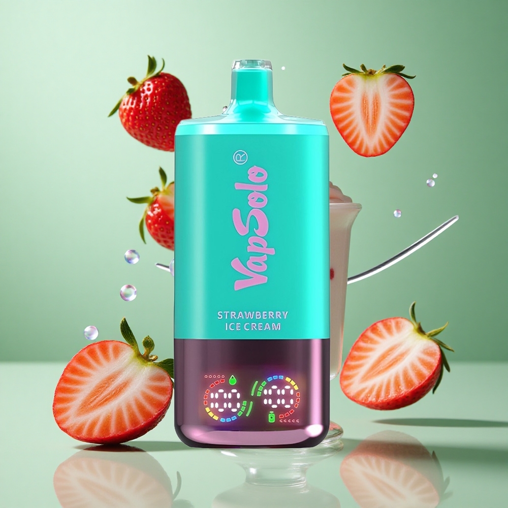 VapSolo Triple 30000 Puffs Strawberry Ice Cream UK wholesale vapes with Type-C Charging