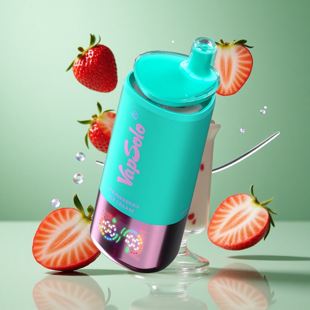 VapSolo Triple 30000 Puffs Strawberry Ice Cream UK wholesale vapes with Type-C Charging