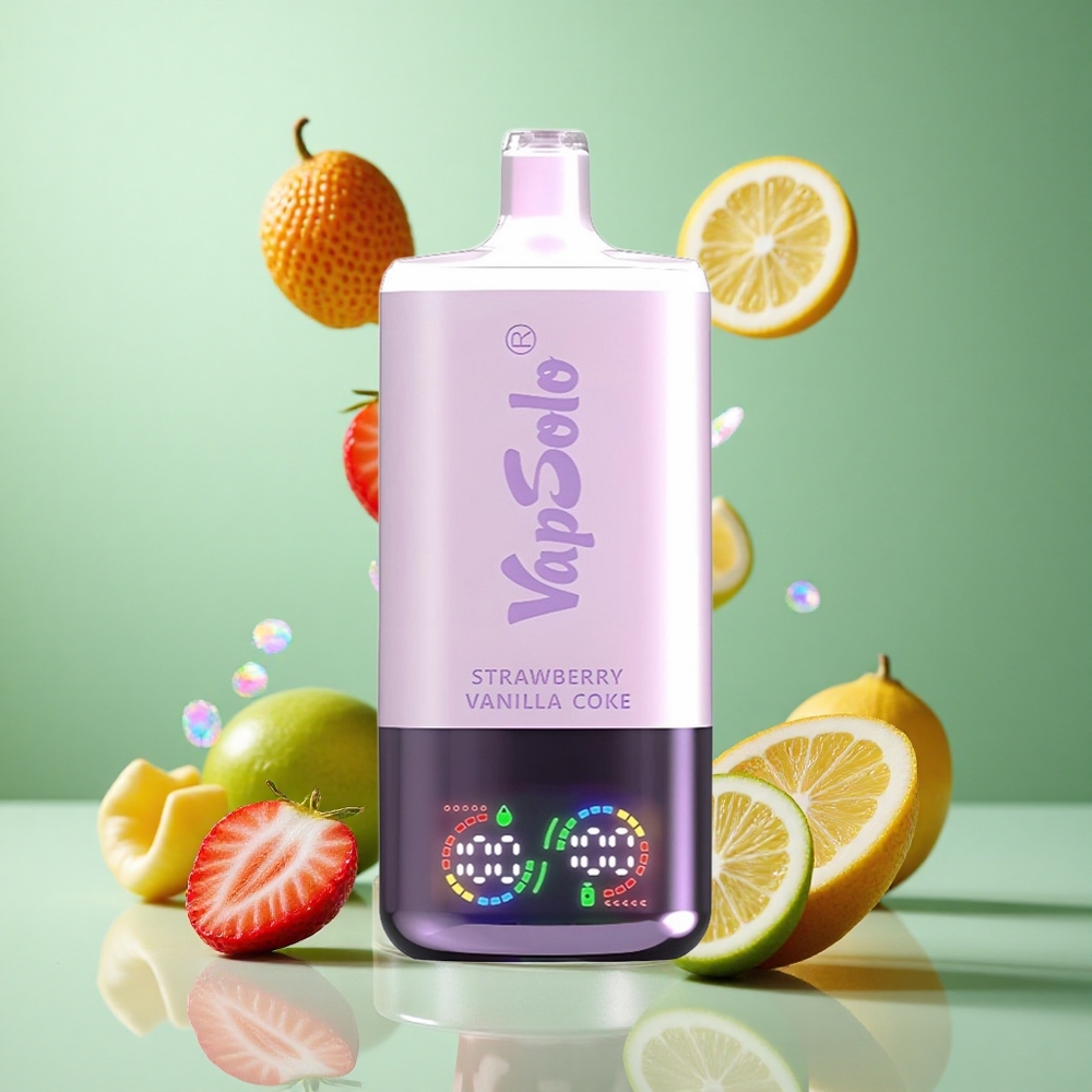 VapSolo Triple 30000 Puffs Strawberry Vanilla Coke UK Wholesale Vapes 40ml 3 Oil Tanks