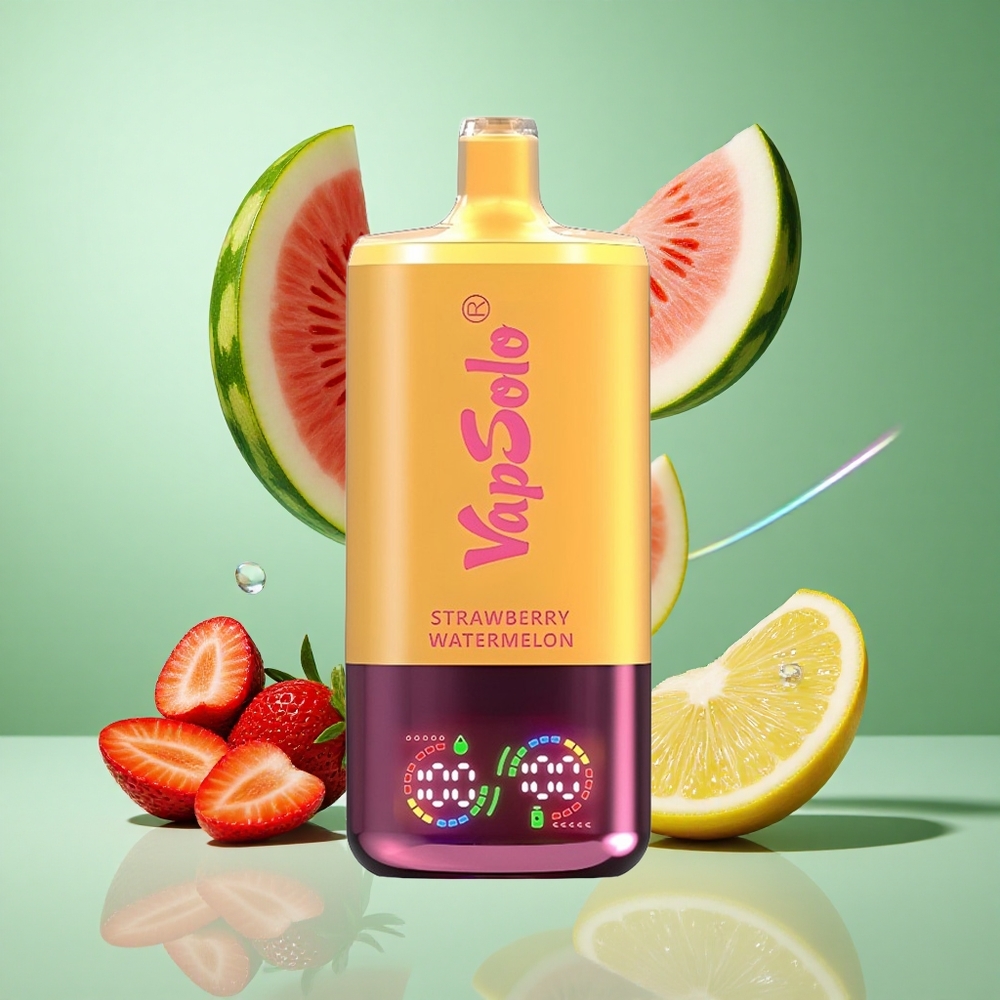 VapSolo Triple 30000 Puffs Strawberry Watermelon & Lemon Peach UK Wholesale Vapes Type-C Charging