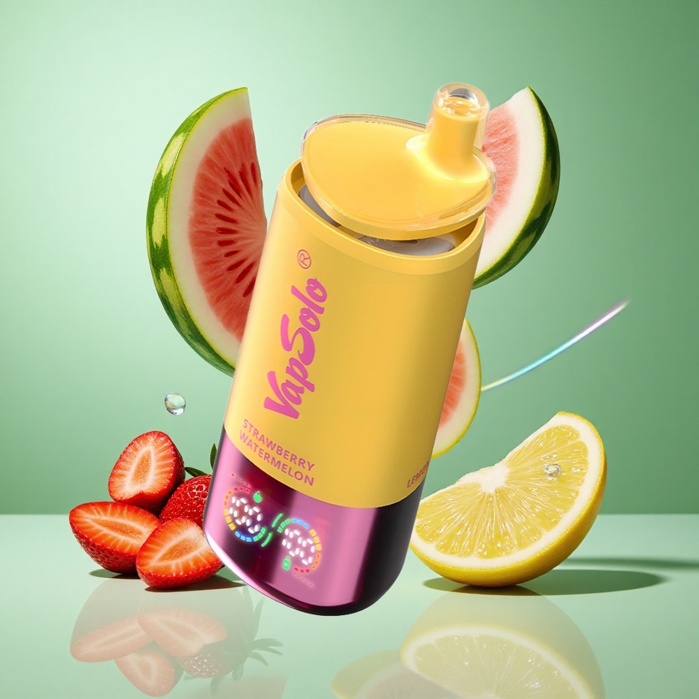 VapSolo Triple 30000 Puffs Strawberry Watermelon & Lemon Peach UK Wholesale Vapes Type-C Charging