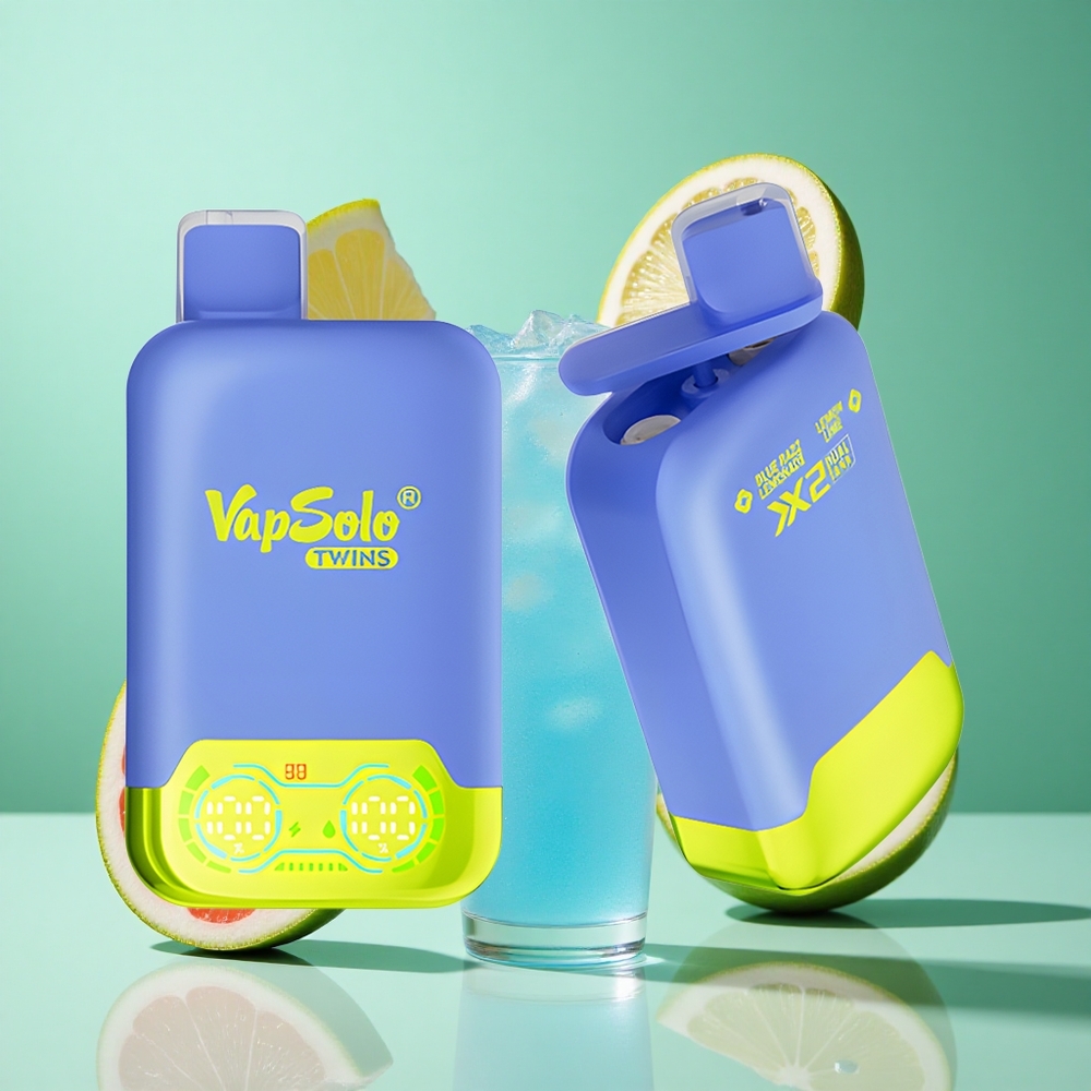 Vapsolo Twins 20000 Puffs Blue Razz Lemonade & Lemon Lime UK wholesale vapes 40ml Type-C