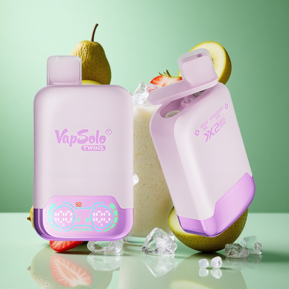Vapsolo Twins 20000 Puffs Grape Ice & Strawberry Kiwi UK Wholesale Vapes Dual Tank Type-C