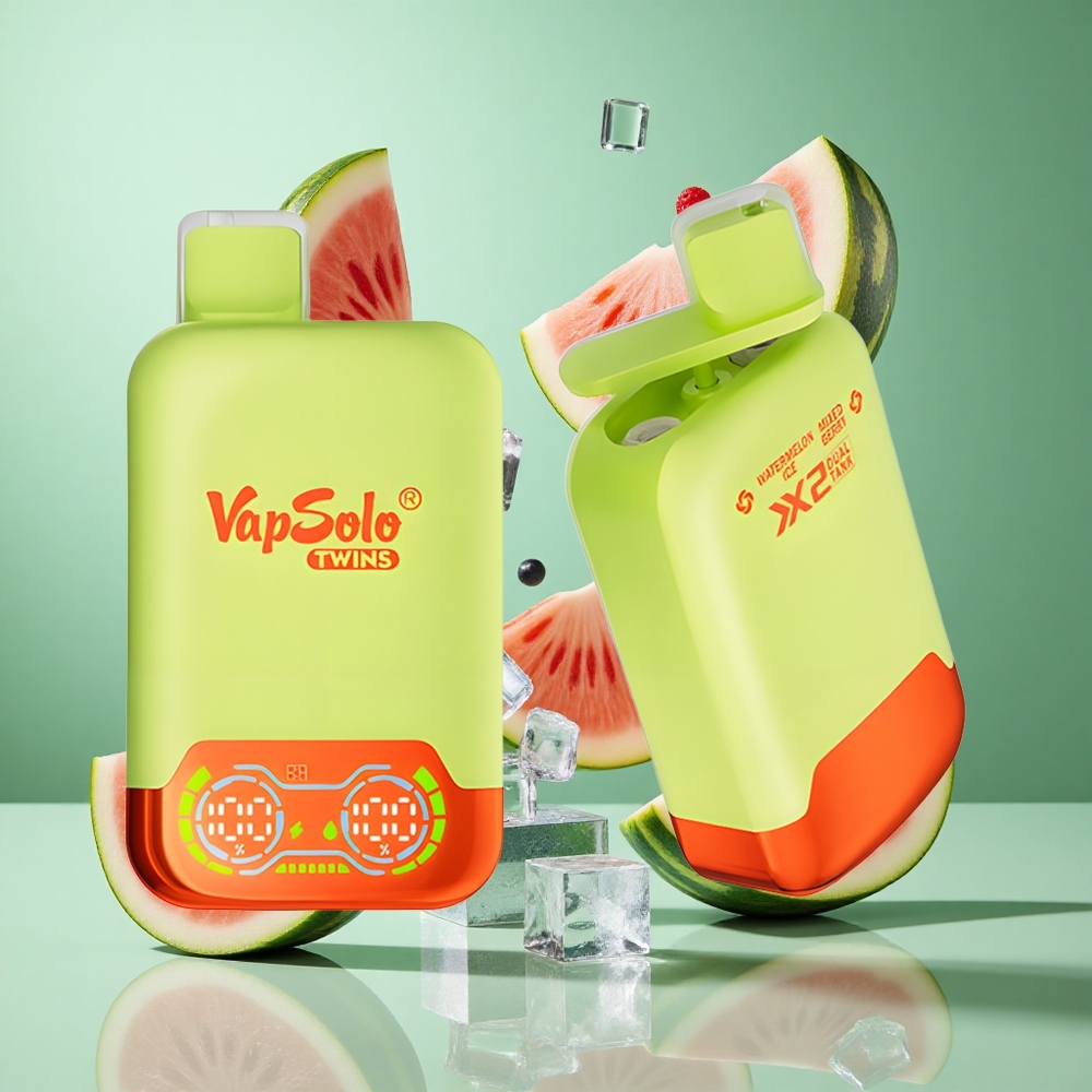 Vapsolo Twins 20000 Puffs Watermelon Ice & Mixed Berry UK wholesale vapes Dual Tank 40ml Type-C