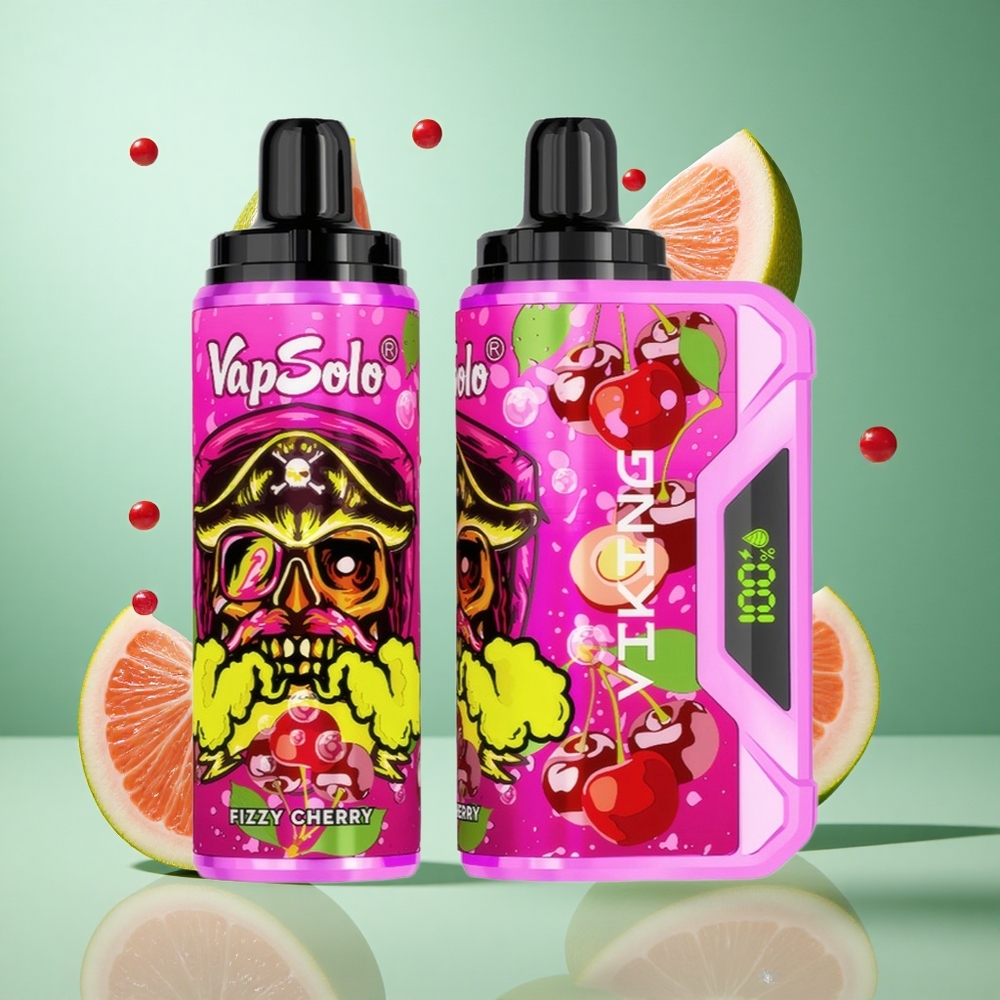VapSolo VIKING 12000 Puffs Fizzy Cherry Disposable Vape UK wholesale vapes with Type-C Charging