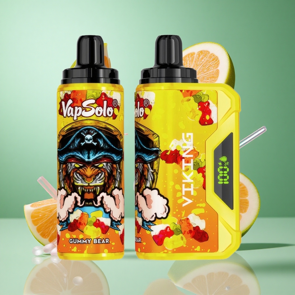 VapSolo VIKING 12000 Puffs Gummy Bear UK wholesale vapes with Type-C & LED Display