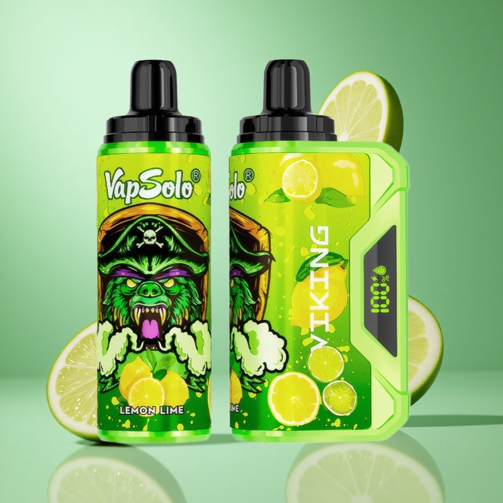 VapSolo VIKING 12000 Puffs Lemon Lime Disposable Vape UK wholesale vapes with LED Display & Type-C