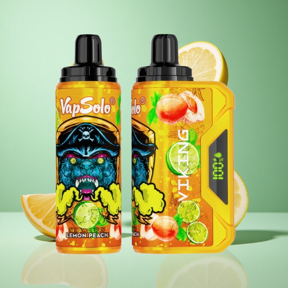 VapSolo VIKING 12000 Puffs Lemon Peach UK wholesale vapes with Type-C Charging