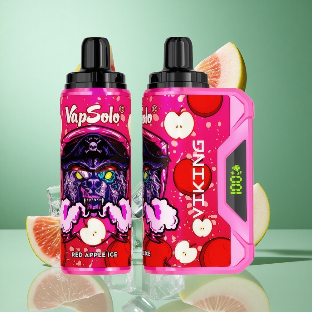 VapSolo VIKING 12000 Puffs Red Apple Ice UK wholesale vapes with Type-C Charging