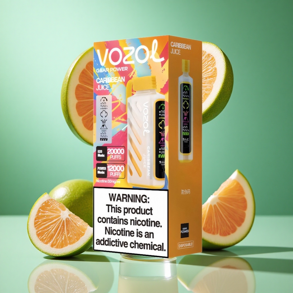 VOZOL Gear Power 20000 Puffs Caribbean Juice UK wholesale vapes with Dual Mesh Coil
