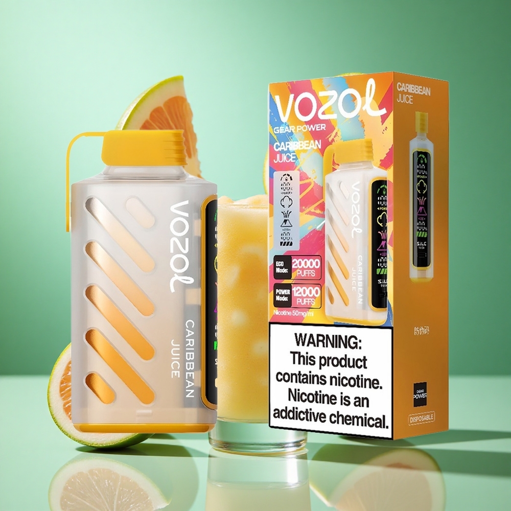 VOZOL Gear Power 20000 Puffs Caribbean Juice UK wholesale vapes with Dual Mesh Coil