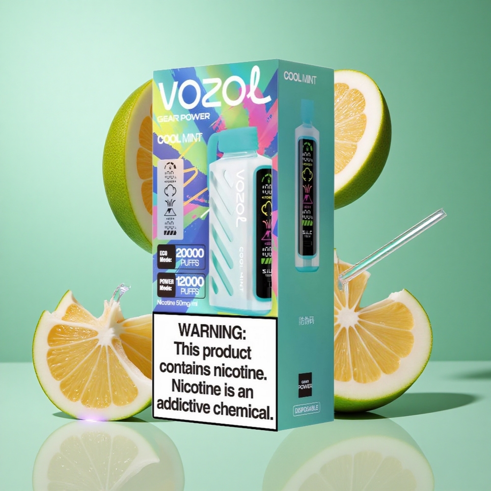 VOZOL Gear Power 20000 Puffs Cool Mint UK wholesale vapes with S.i.L.C. Tech & Dual Mesh Coil