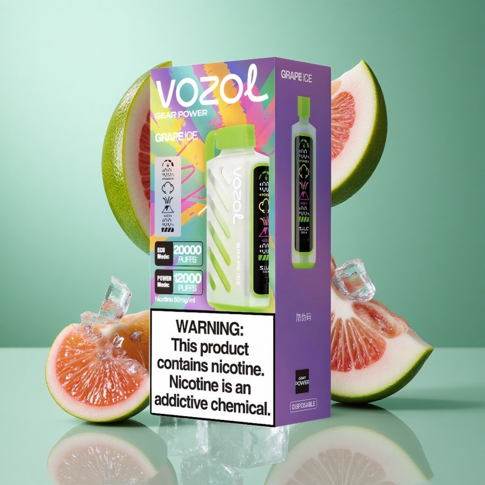 VOZOL Gear Power 20000 Puffs Grape Ice UK wholesale vapes with Dual Mesh Coil & Full Screen Display