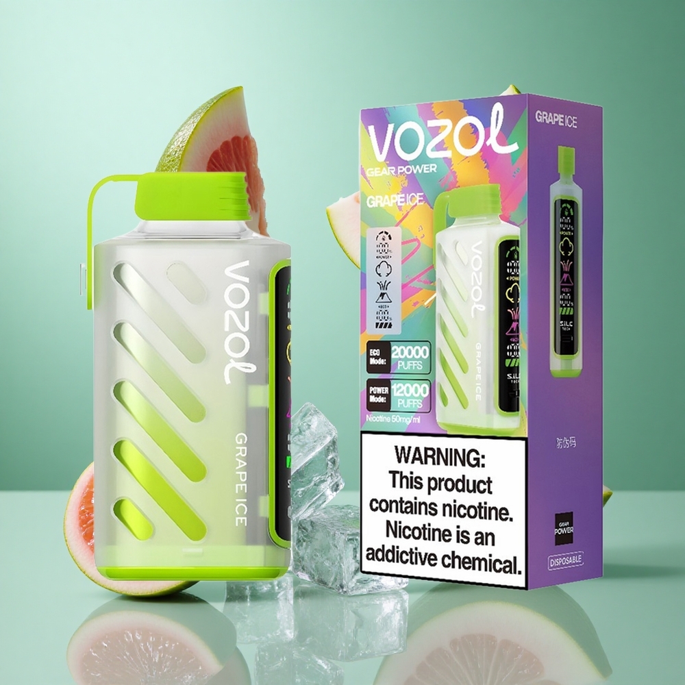 VOZOL Gear Power 20000 Puffs Grape Ice UK wholesale vapes with Dual Mesh Coil & Full Screen Display