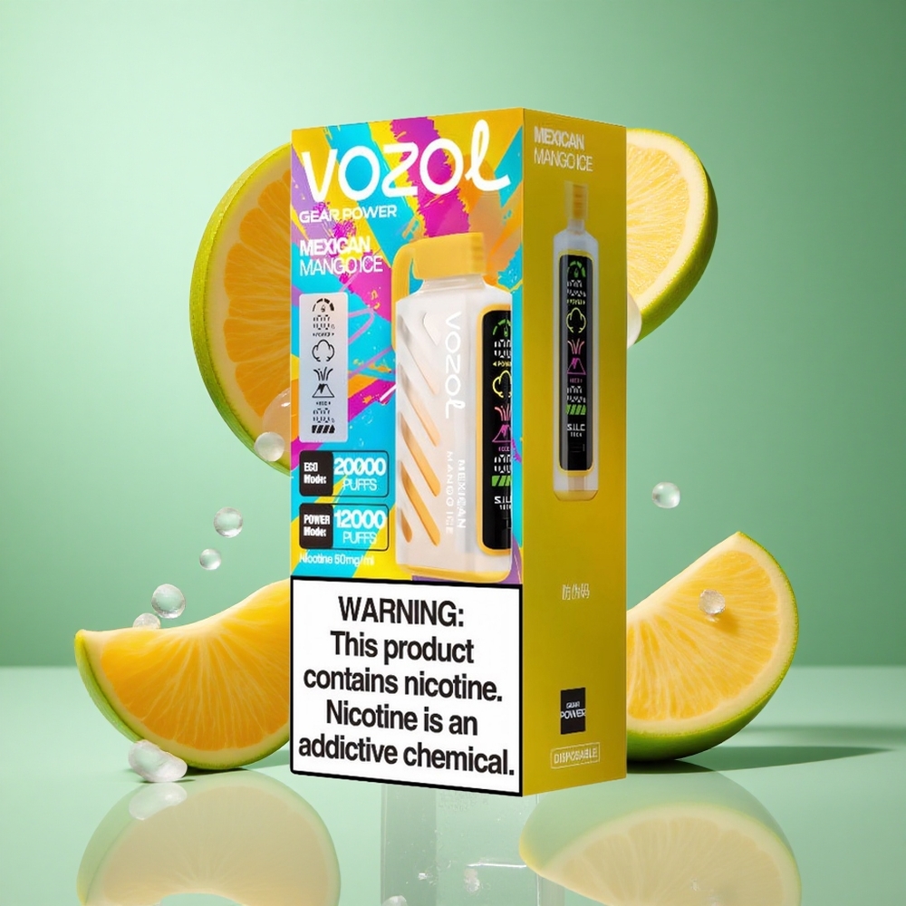 VOZOL Gear Power 20000 Puffs Mexican Mango Ice UK wholesale vapes with Dual Mesh Coil & Full Screen Display