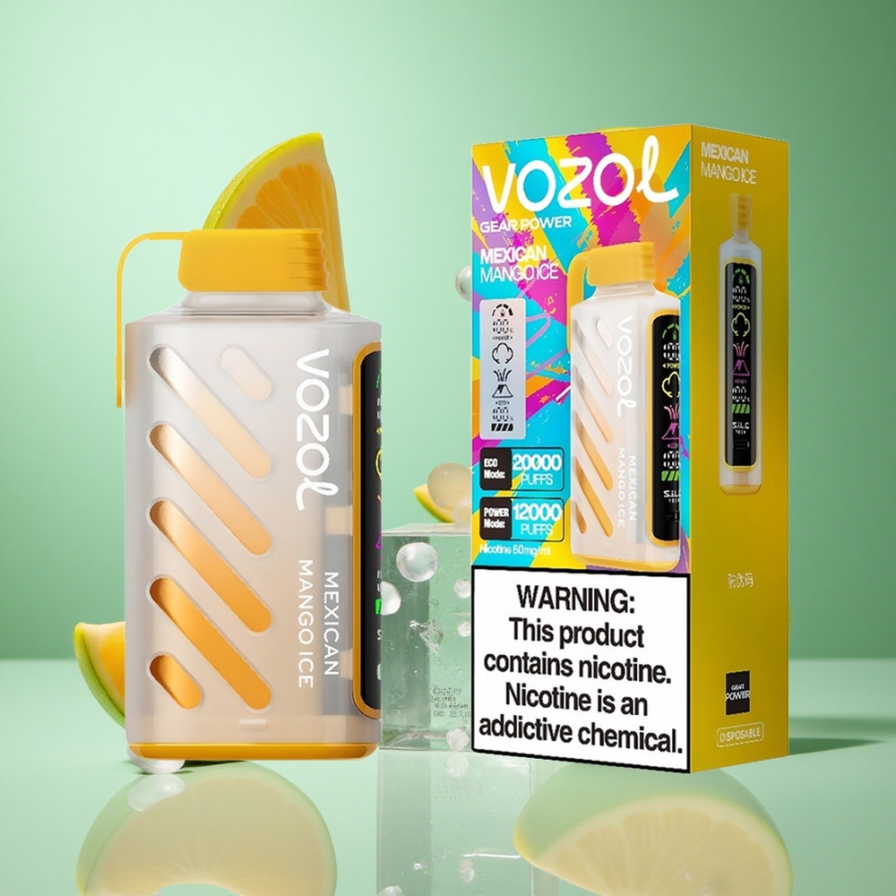VOZOL Gear Power 20000 Puffs Mexican Mango Ice UK wholesale vapes with Dual Mesh Coil & Full Screen Display