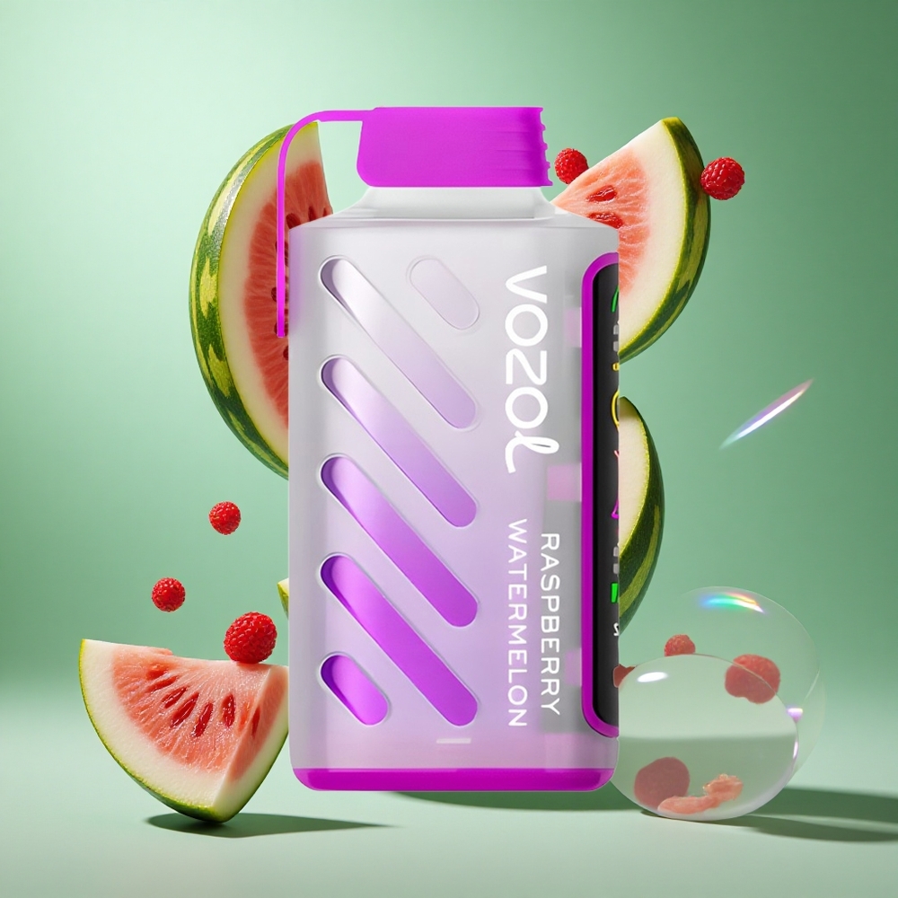 VOZOL Gear Power 20000 Puffs Raspberry Watermelon UK wholesale vapes with 20mL Pre-Filled & Dual Mesh Coil