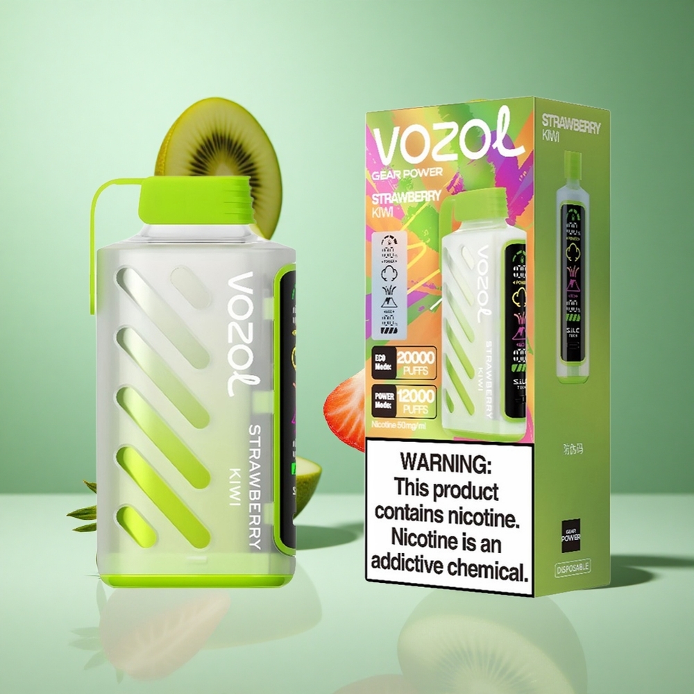 VOZOL Gear Power 20000 Puffs Strawberry Kiwi UK wholesale vapes with S.i.L.C. Tech & Dual Mesh Coil