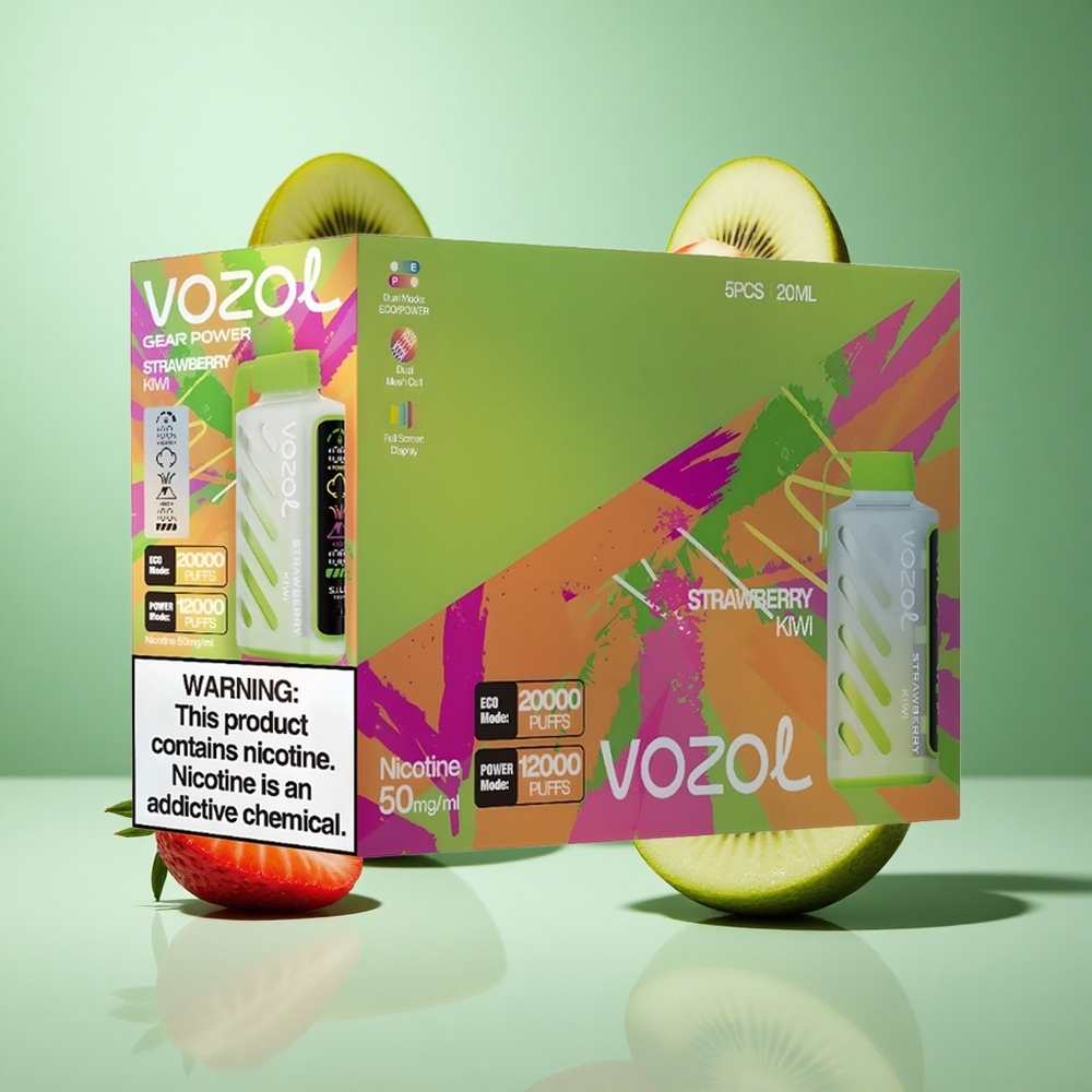 VOZOL Gear Power 20000 Puffs Strawberry Kiwi UK wholesale vapes with S.i.L.C. Tech & Dual Mesh Coil
