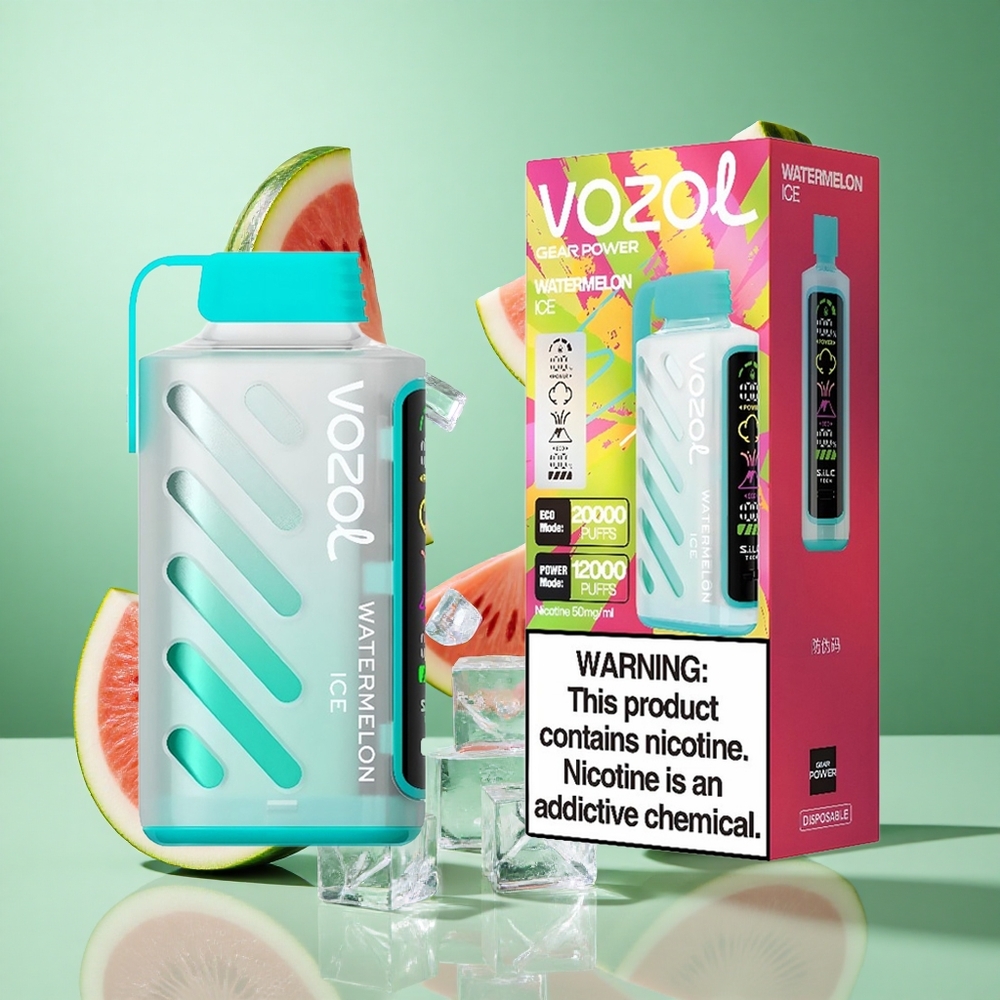 VOZOL Gear Power 20000 Puffs Watermelon Ice UK wholesale vapes with Dual Mesh Coil
