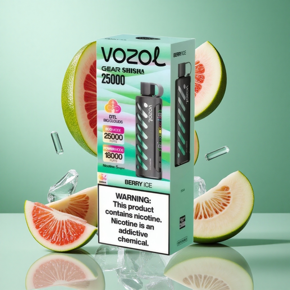 VOZOL Gear Shisha 25000 Puffs Berry Ice UK Wholesale Vapes Dual Mesh Dual Modes