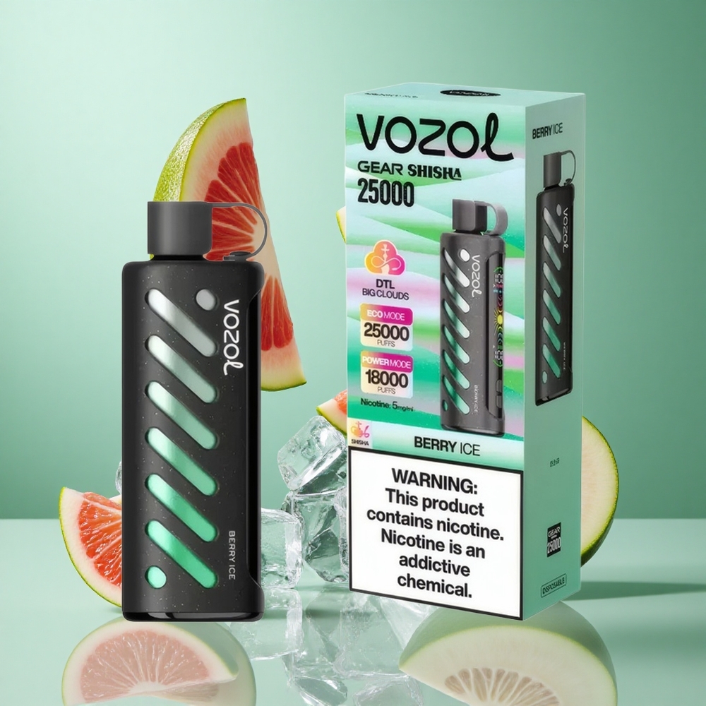 VOZOL Gear Shisha 25000 Puffs Berry Ice UK Wholesale Vapes Dual Mesh Dual Modes