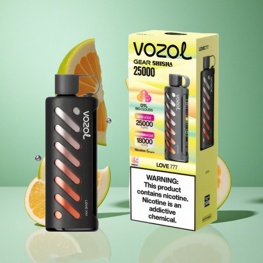 VOZOL Gear Shisha 25000 Puffs Love 777 UK wholesale vapes with 30 Delicious flavors & S.iL.C Tech