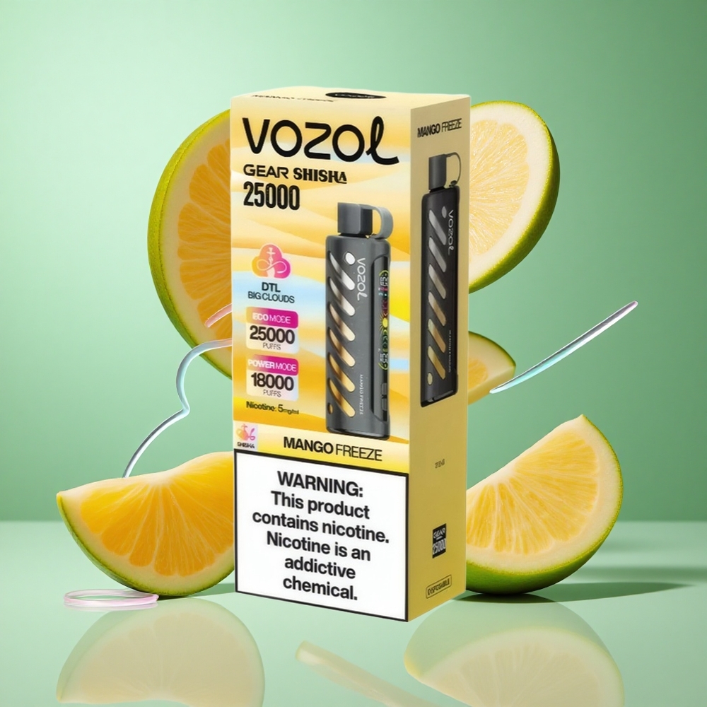 VOZOL Gear Shisha 25000 Puffs Mango Freeze UK Wholesale Vapes Dual Mesh Dual Modes