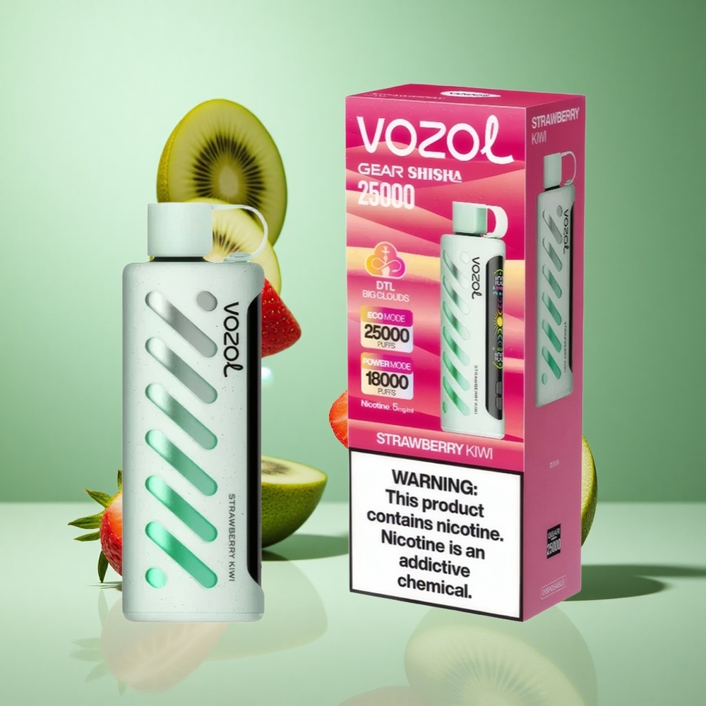 VOZOL Gear Shisha 25000 Puffs Strawberry Kiwi UK wholesale vapes with S.i.L.C Tech & Dual Mesh
