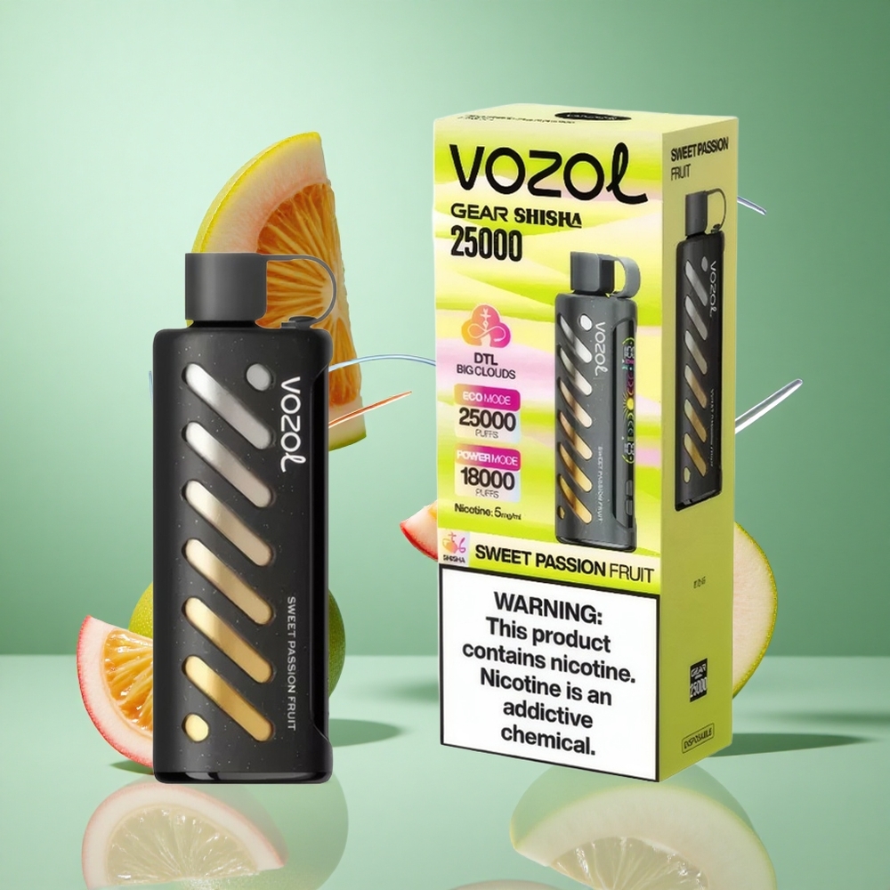 VOZOL Gear Shisha 25000 Puffs Sweet Passion Fruit UK Wholesale Vapes with S.i.L.C Tech & Dual Mesh Modes
