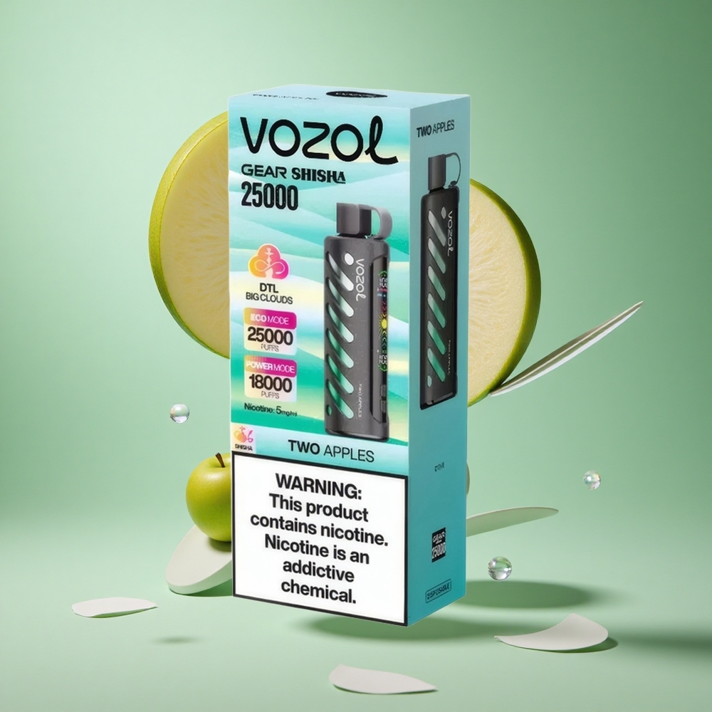 VOZOL Gear Shisha 25000 Puffs Two Apples UK wholesale vapes with Dual Mesh Dual Modes