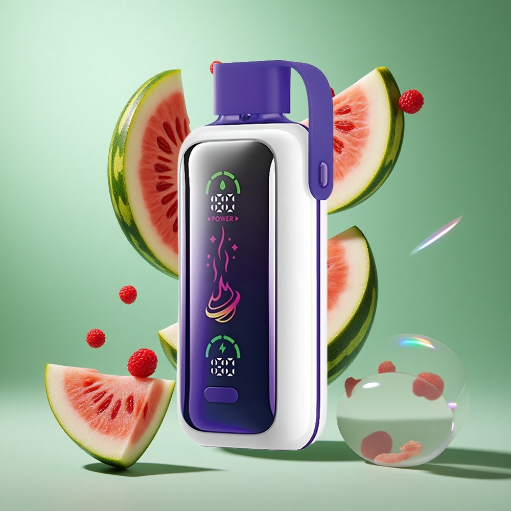 VOZOL Star 20000 Puffs Raspberry Watermelon UK wholesale vapes with 2.2" HD mirror screen & Dual mesh