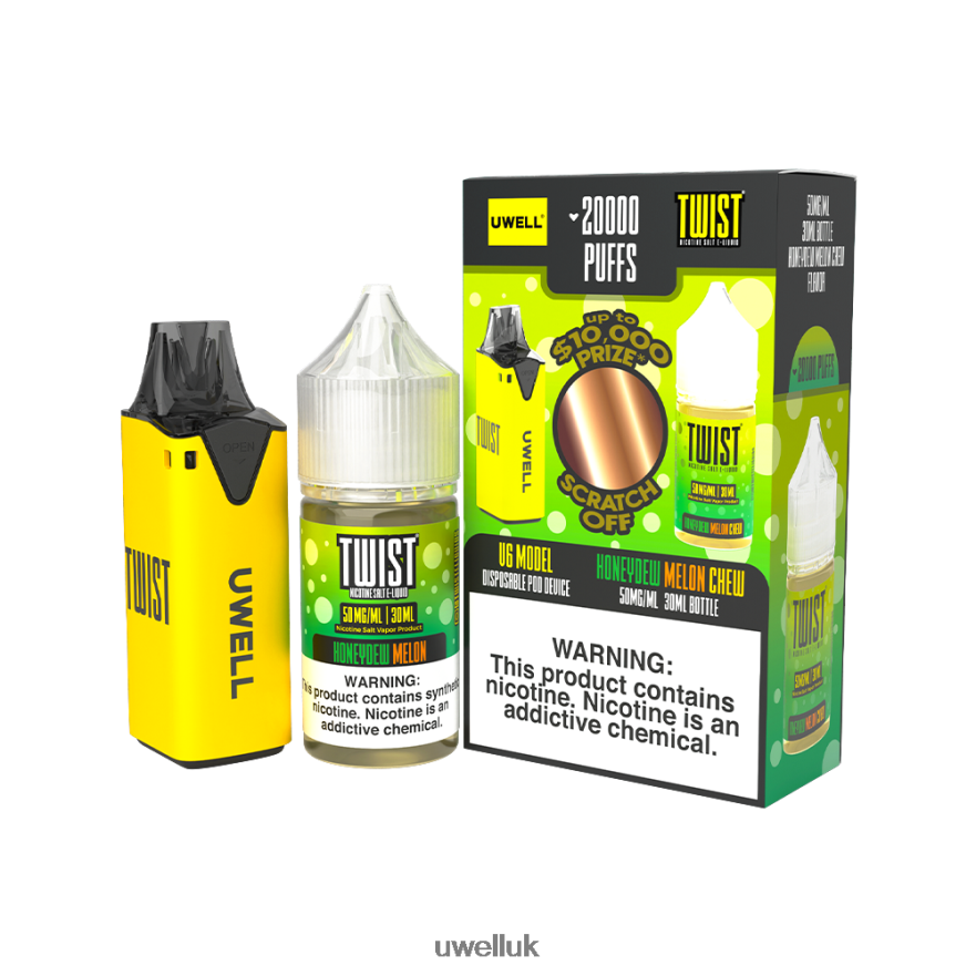 UWELL V6 DISPOSABLE DEVICE + DADDY\'S VAPOR 30ML JUICE - COLLAB BUNDLE CLR: Blue/FLV: Blue Raspberry Peach 50mg 4P2XFT203 - UWELL Vape Price