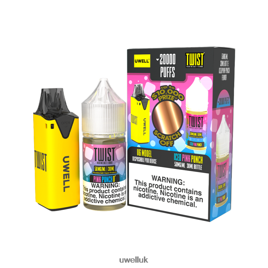 UWELL V6 DISPOSABLE DEVICE + DADDY\'S VAPOR 30ML JUICE - COLLAB BUNDLE CLR: Red/FLV: Unicorn Tears 48mg 4P2XFT214 - UWELL Vape Mod