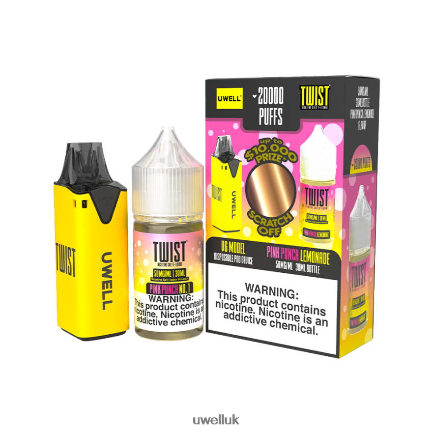 UWELL V6 DISPOSABLE DEVICE + DADDY\'S VAPOR 30ML JUICE - COLLAB BUNDLE CLR: Red/FLV: Unicorn Tears 48mg 4P2XFT214 - UWELL Vape Mod
