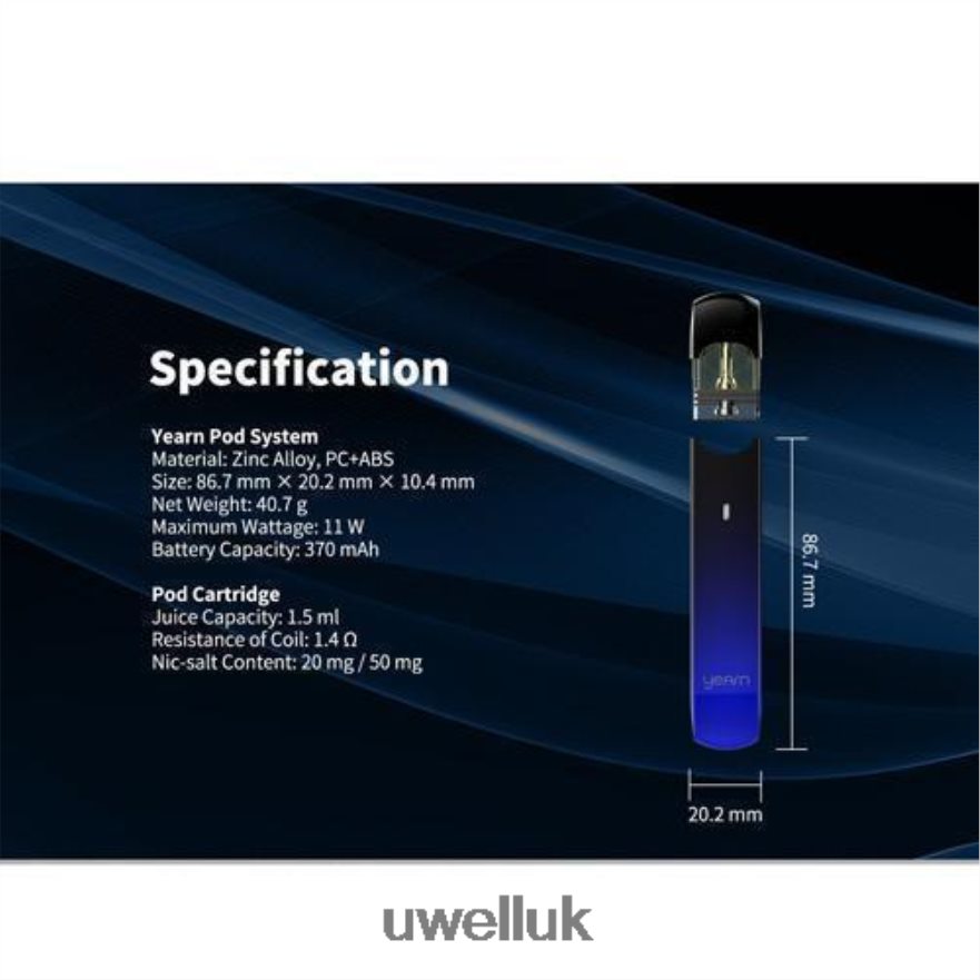 UWELL YEARN POD DEVICE (PODS NOT INCLUDED) Black 4P2XFT254 - UWELL Vape Mod